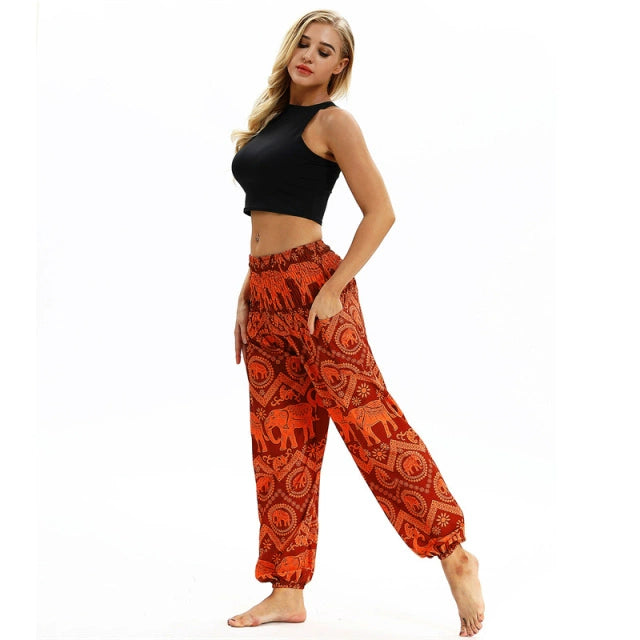 Yoga Pants Women Boho Hippie Harem Pantalones De Mujer Spodn