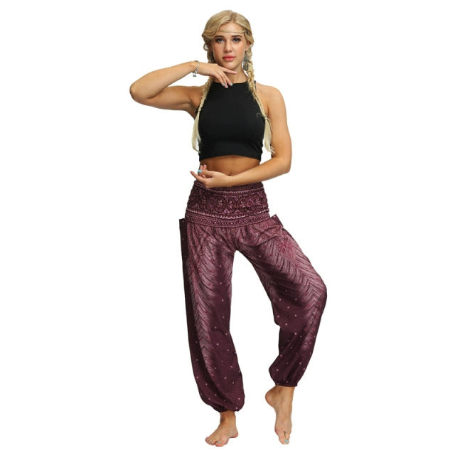 Yoga Pants Women Boho Hippie Harem Pantalones De Mujer Spodn