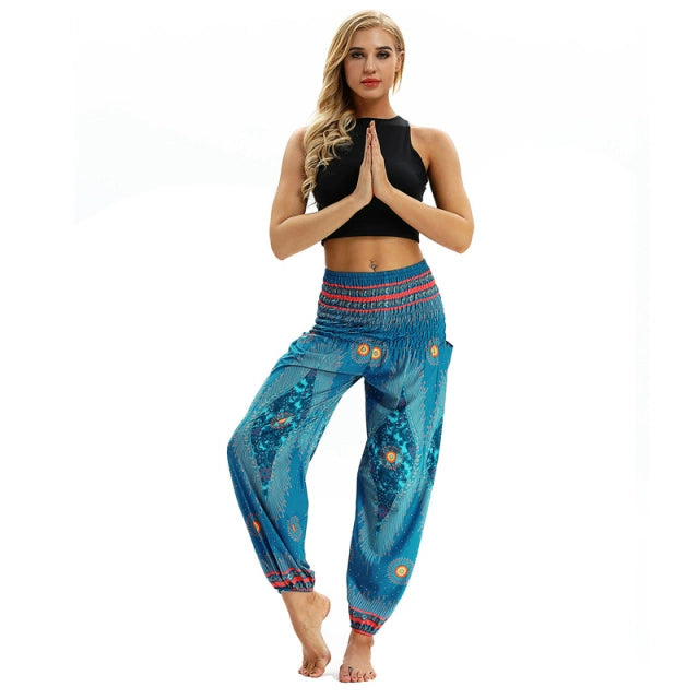 Yoga Pants Women Boho Hippie Harem Pantalones De Mujer Spodn