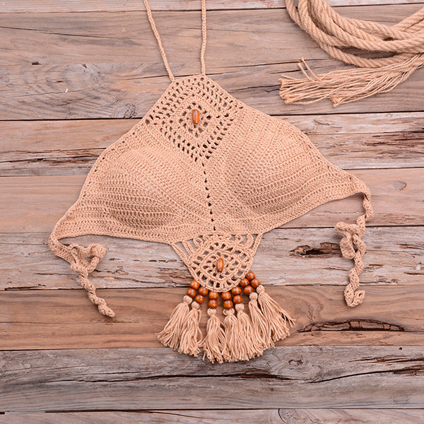 Sexy Halter Tie Knitting Bikini New Beach Crochet Swimwear H