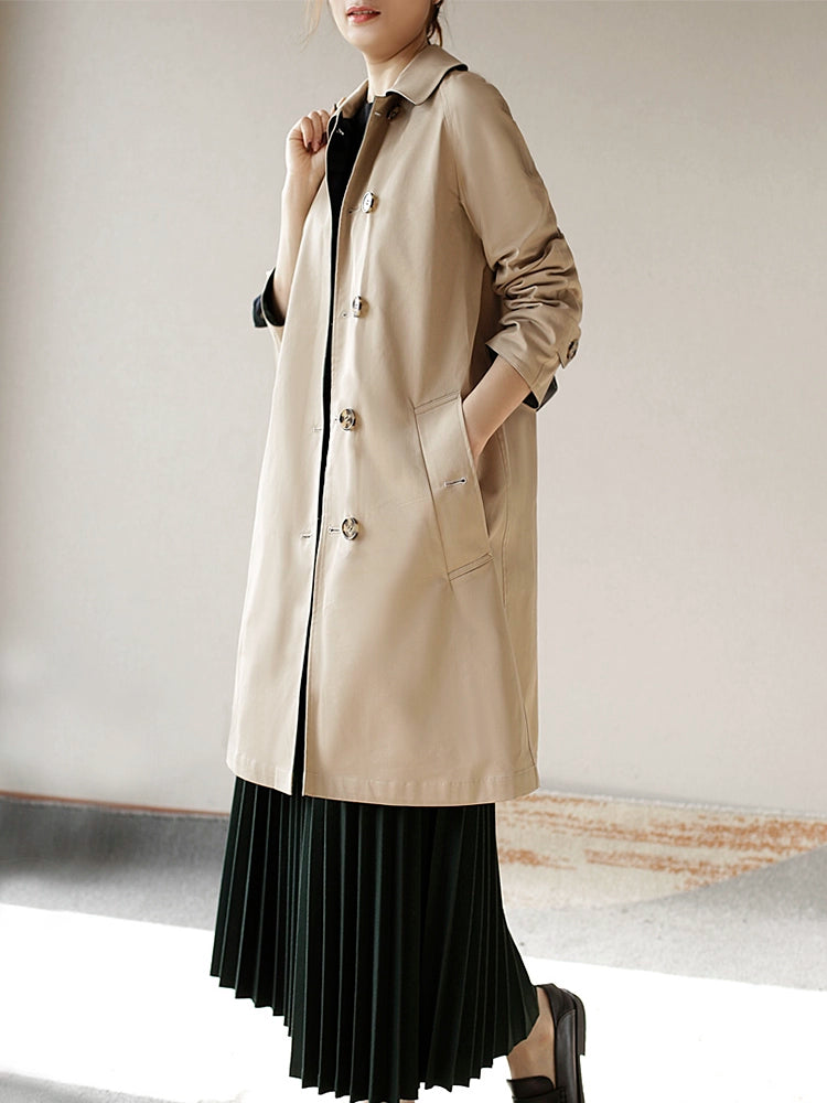 Laiqian Co 282750.00G-Side Wear Mid Length Long Length Trench Coat Outwear