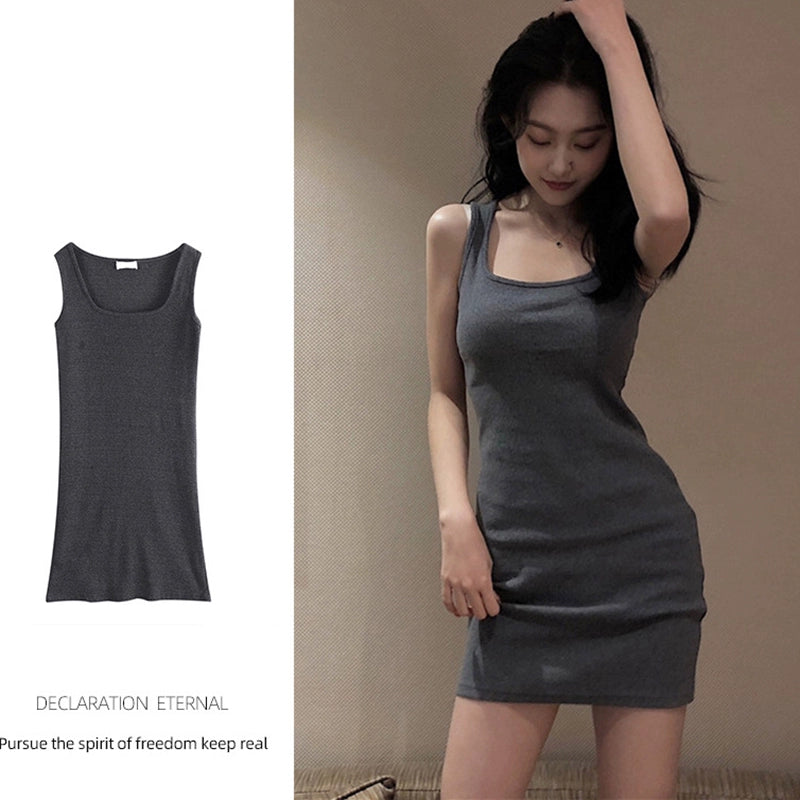 Plus Size Fake Mother Clothes Beginner Sheath Elegance Sleeveless Sexy Tight Slim Fit Slimming Women Boss Dress