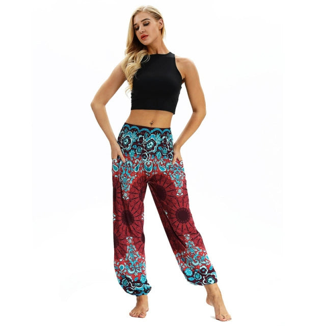 Yoga Pants Women Boho Hippie Harem Pantalones De Mujer Spodn