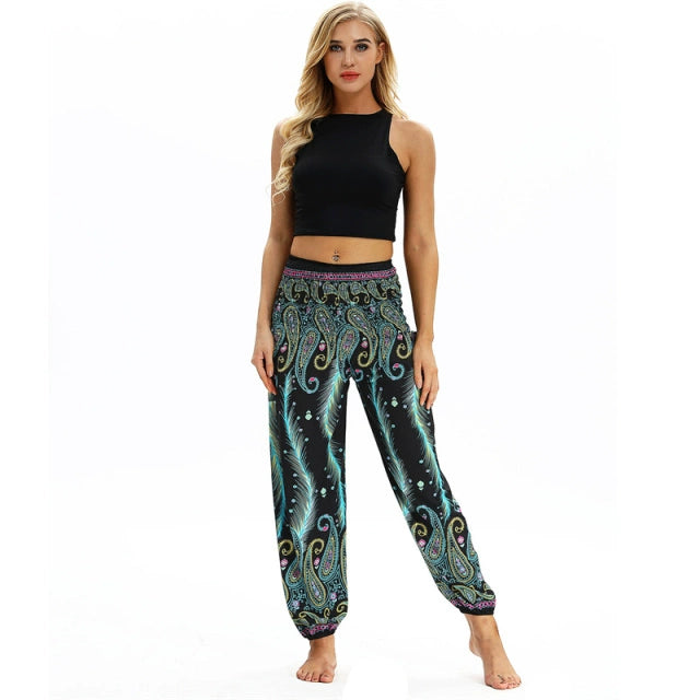Yoga Pants Women Boho Hippie Harem Pantalones De Mujer Spodn