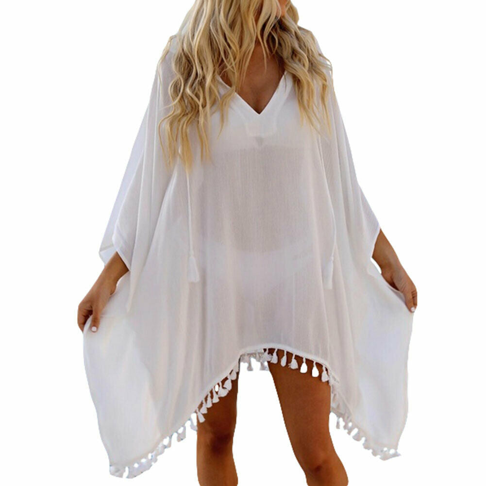 Sexy Women Summer Beachwear Tassel Swimwear Cover Up Sarong