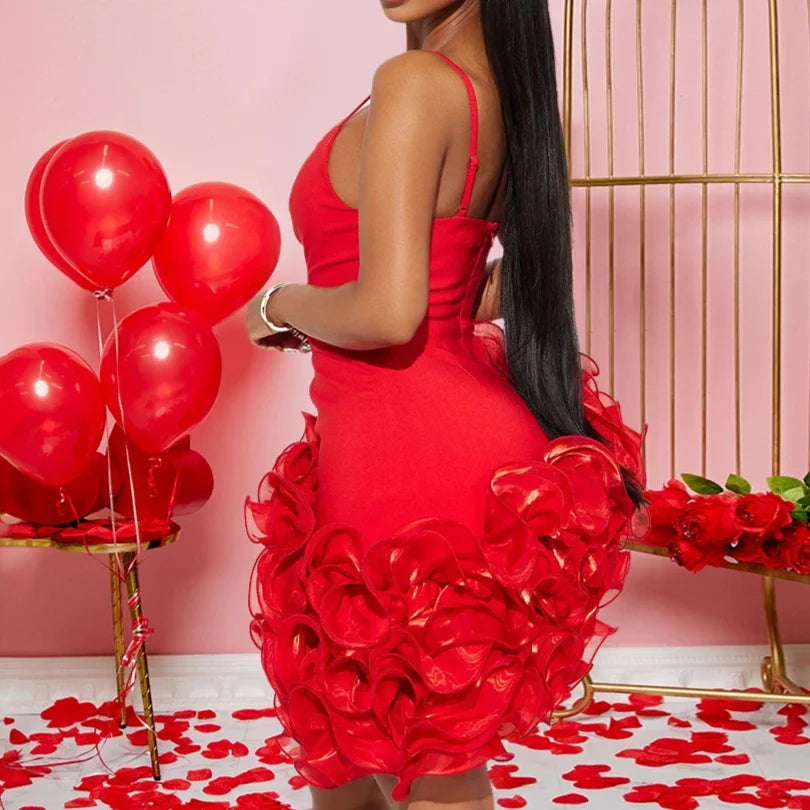 Prom Dresses Rose lace Womens Dresses Sexy Elegant Party Dress Luxury Short Christmas Welcome Ready Evening Dress Xiny003