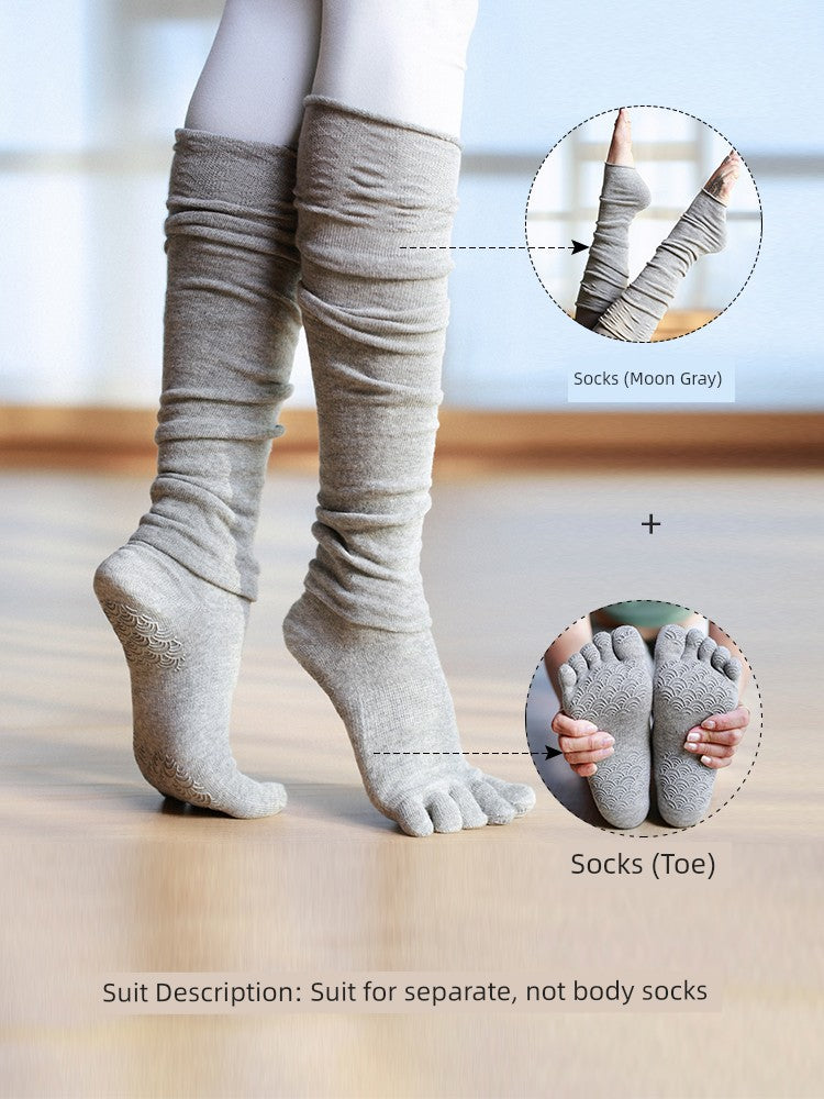 Hiyoga Hi Yoga | Non Slip Yoga Toe Socks Professional Pilates Fall and Winter Female Professional Open Toe Toe Socks