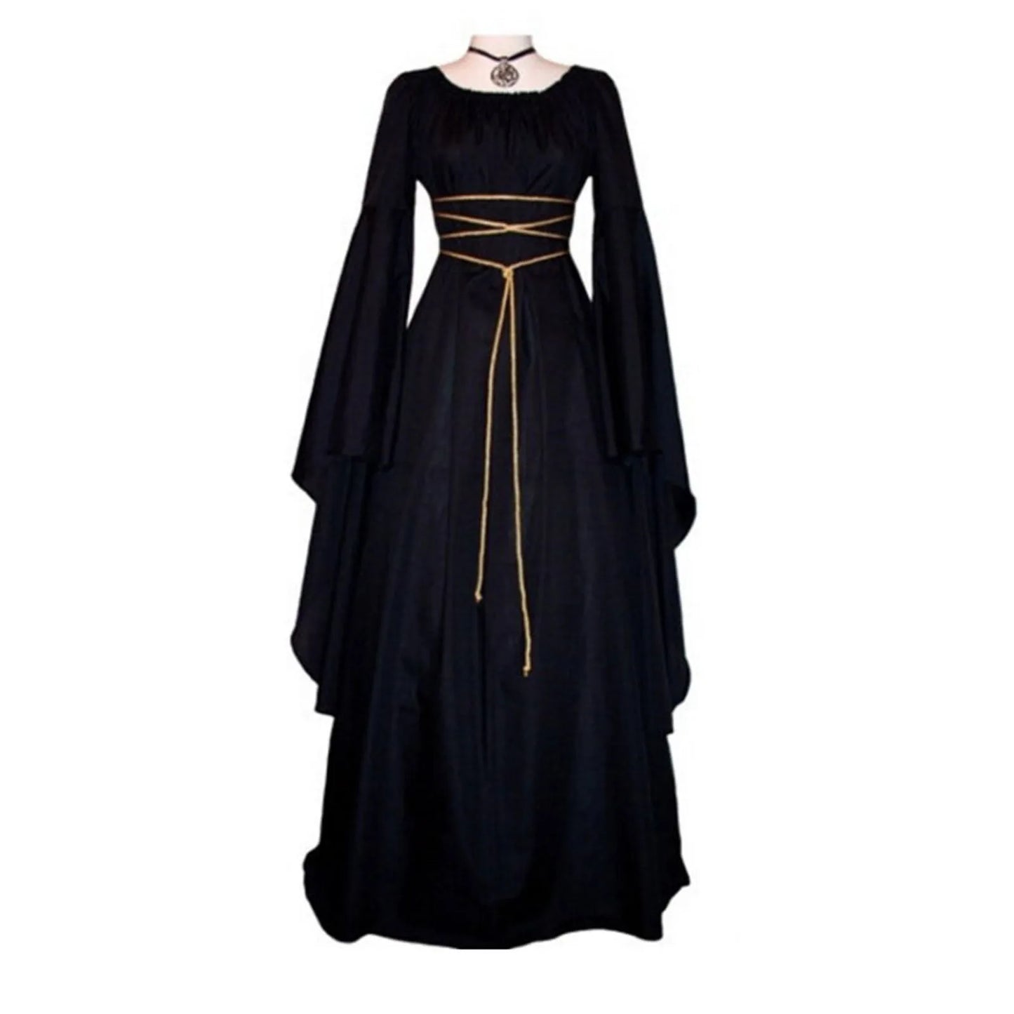 Women Dresses Vintage Medieval Cosplay Costume Ghost Witch Vampire Gothic Dress Halloween Christmas Masquerade Party Dress