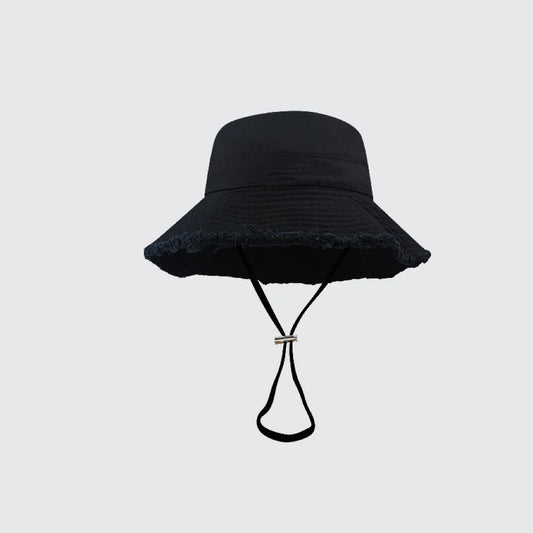 Fashion Ladies Summer Leisure Protection Sun UV50+ Beach Hat Bucket Hat Water Washed Fur Brim Men's Panama Hat Sunscreen Cap