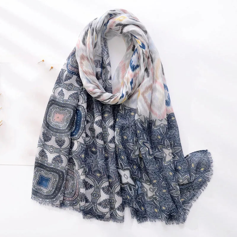 Luxury Brand Scarf For Woman Soft Cotton Shawl Wrap Tassel Viscose Muslim Woman Hijab Boho Beach Towel Female Bandana Headscarf