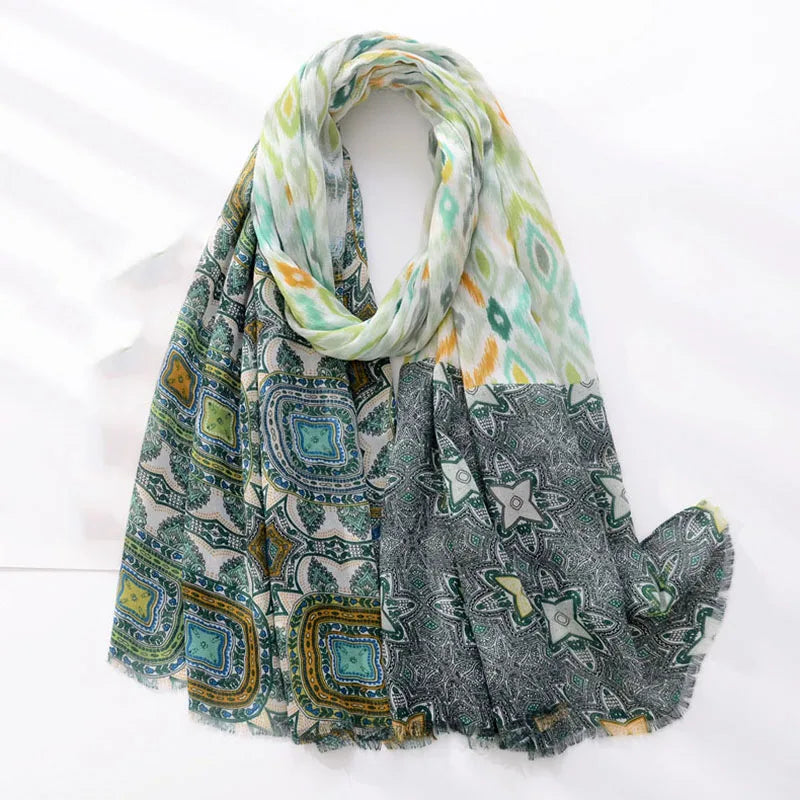 Luxury Brand Scarf For Woman Soft Cotton Shawl Wrap Tassel Viscose Muslim Woman Hijab Boho Beach Towel Female Bandana Headscarf