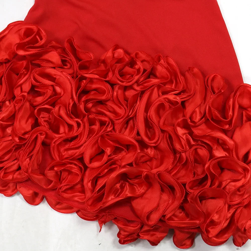 Prom Dresses Rose lace Womens Dresses Sexy Elegant Party Dress Luxury Short Christmas Welcome Ready Evening Dress Xiny003