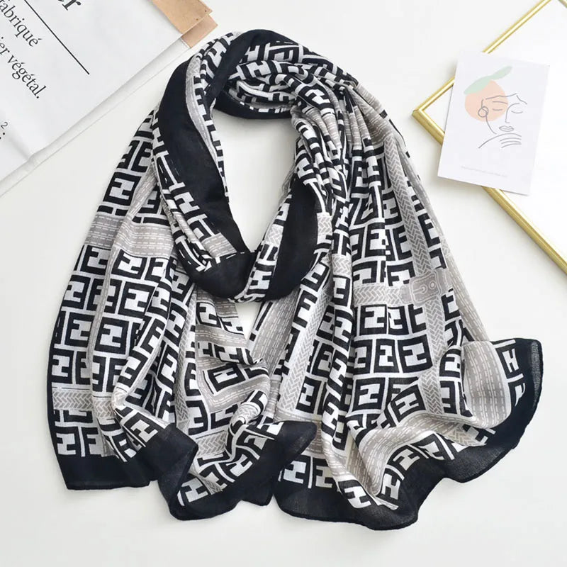 Luxury Brand Scarf For Woman Soft Cotton Shawl Wrap Tassel Viscose Muslim Woman Hijab Boho Beach Towel Female Bandana Headscarf