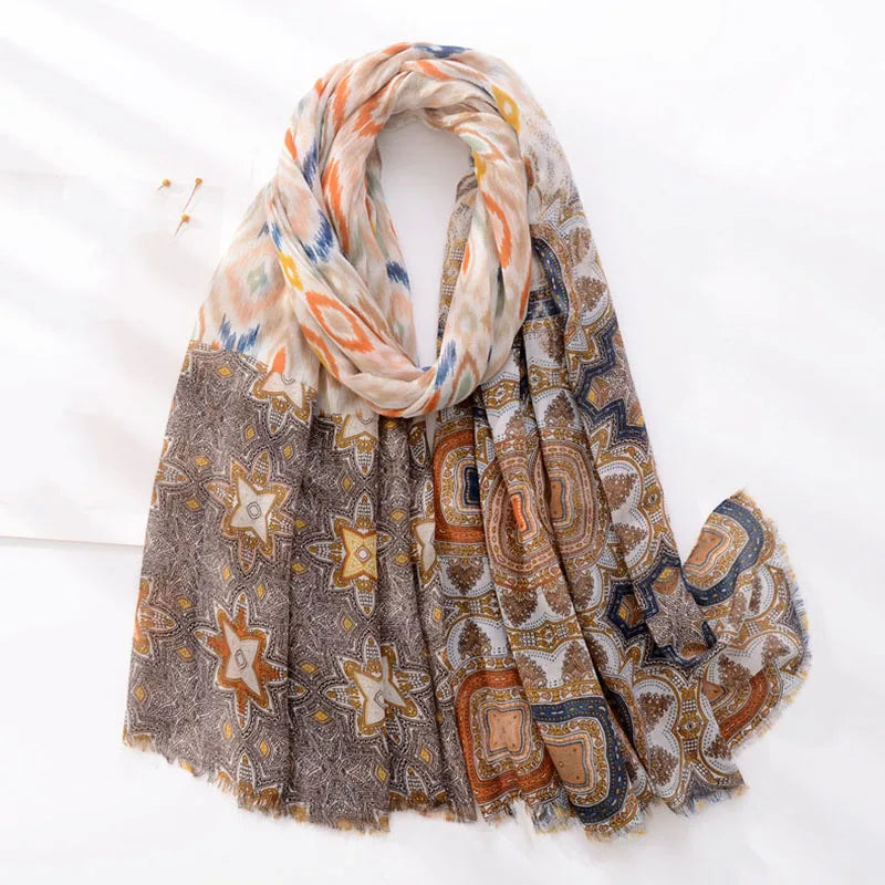 Luxury Brand Scarf For Woman Soft Cotton Shawl Wrap Tassel Viscose Muslim Woman Hijab Boho Beach Towel Female Bandana Headscarf