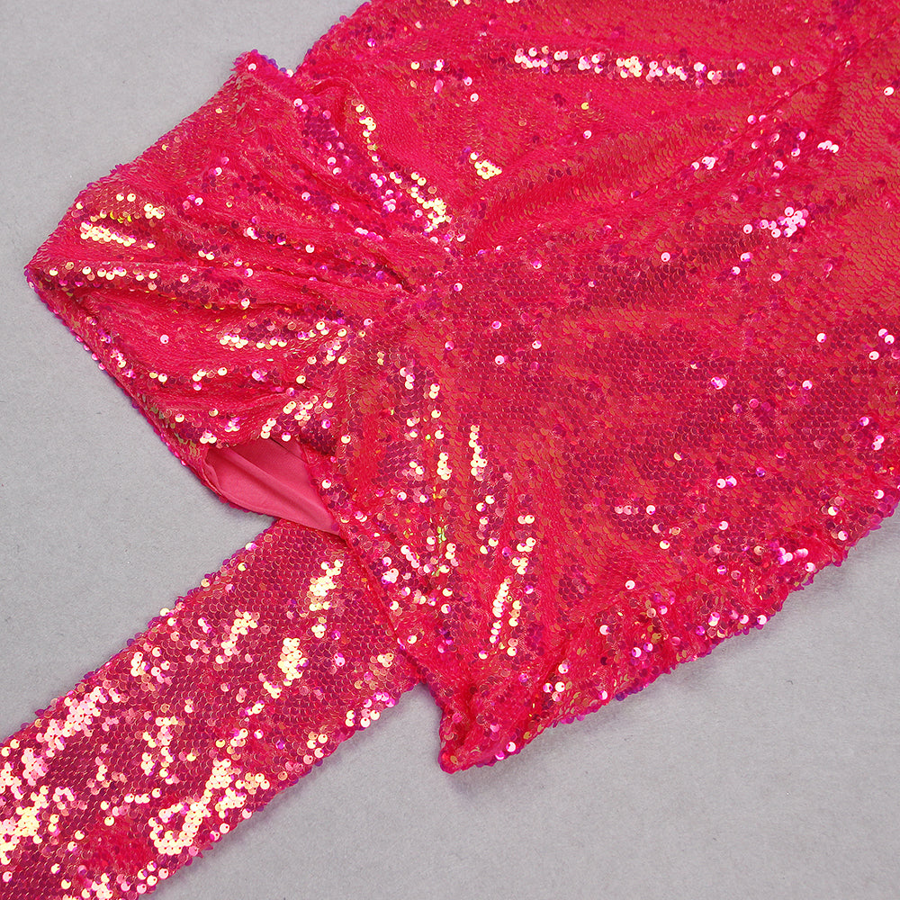 Pink Sequined Party Dress